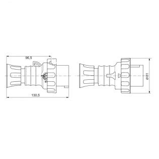 Spina Mobile Gewiss 3P T 16A IP67 Rossa 380V GW60030H