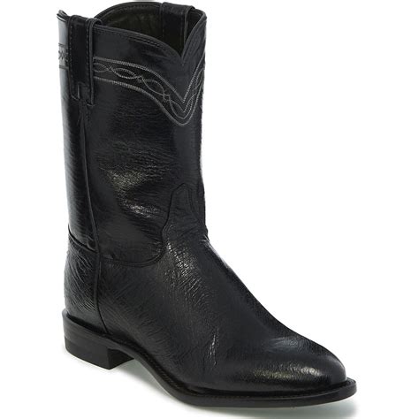 Justin Men S Brock Western Ropers Black Elliottsboots