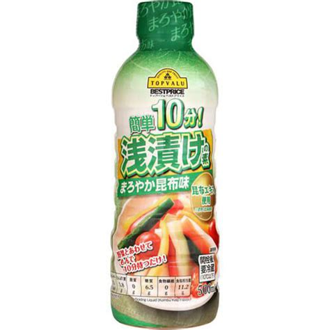 簡単10分！浅漬けの素 まろやか昆布味 500ml トップバリュベストプライス Green Beans グリーンビーンズ By Aeon