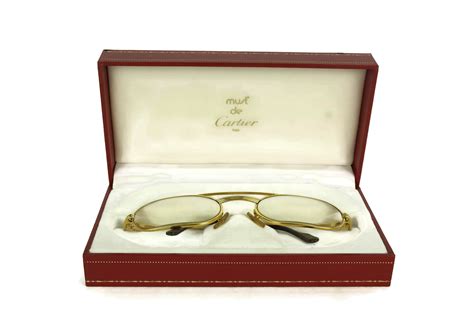 Vintage Cartier Glasses French Designer Gold Eyeglasses Frames In Must De Cartier Box Luxury