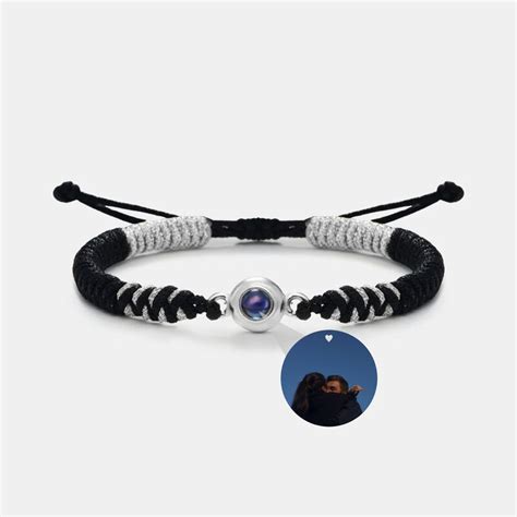 Pulsera Personalizada Proyecci N De Foto De Cuerda Color Blanco Y Negro