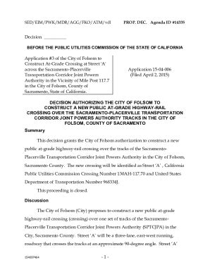 Fillable Online Docs Cpuc Ca Decision Application Of The City