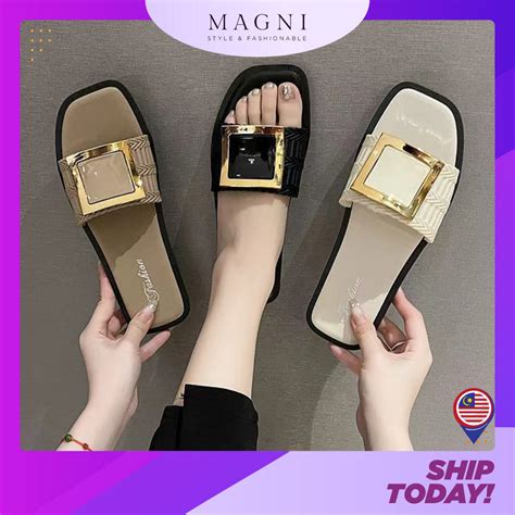 Ready Stock Slipper Women S Shoes Kasut Perempuan Wanita New Buckle