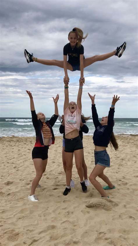 Stunting On The Beach Cheerleadingstunting Cheerleading On The Beach Cheerleading Photos