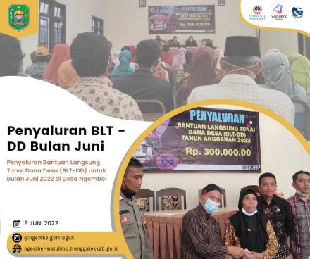 Penyaluran BLT DD Bulan Juni 2022 Di Desa Ngembel Website Desa Ngembel