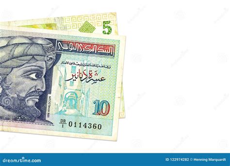 Two of Tunisian Dinar Bank Notes Stock Photo - Image of background ...