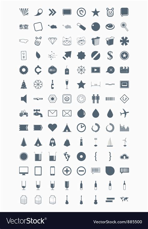 Icons signs symbols and pictograms Royalty Free Vector Image