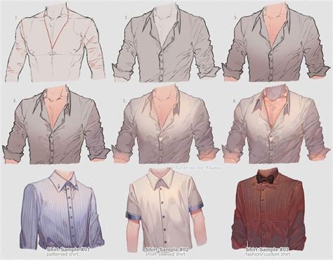 An Image Of Men S Shirts In Different Styles And Colors On A White