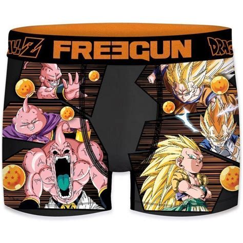 Freegun Boxer Homme Microfibre Roz Noir Orange Dragon Ball Z