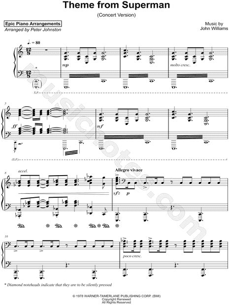 Epic Piano Arrangements "Theme from Superman [Concert Version]" Sheet ...