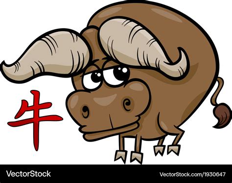 Ox chinese zodiac horoscope sign Royalty Free Vector Image