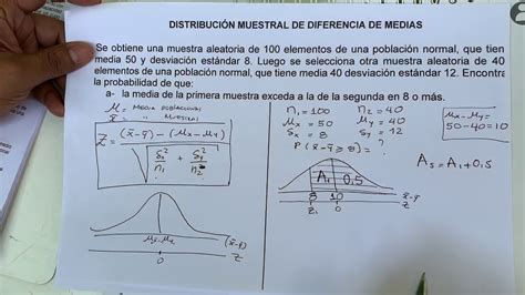 Distribución Muestral De Diferencia De Medias Ejercicio 1 Parte 1 Youtube