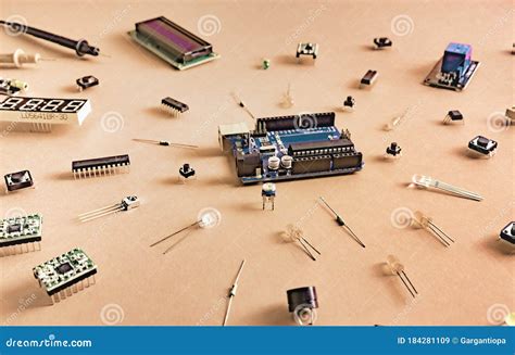 Micro Electronics Arduino Diy Components On A Light Background Top