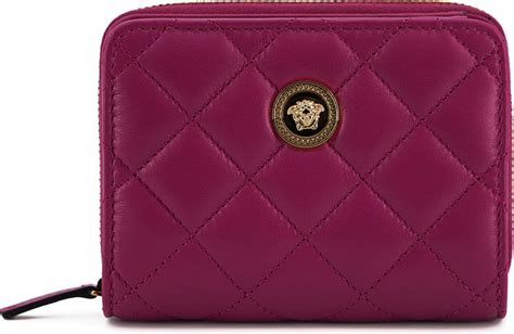 Versace Nappa Leather Bifold Zip Around Women S Wallet Shopstyle