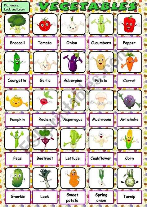 Vegetables Pictionary Esl Worksheet By Roseflower Hot Sex Picture