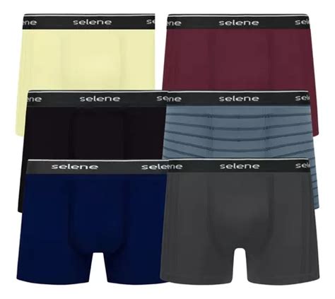 Kit 6x Cueca Boxer Box Sem Costura Elástico No Cós Selene Frete grátis