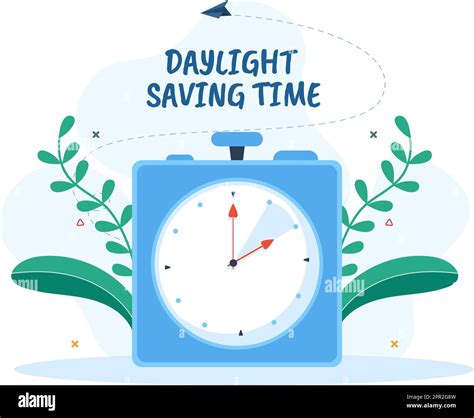 Daylight Savings Time Hand Drawn Flat Cartoon Illustration With Alarm Clock Or Calendar From