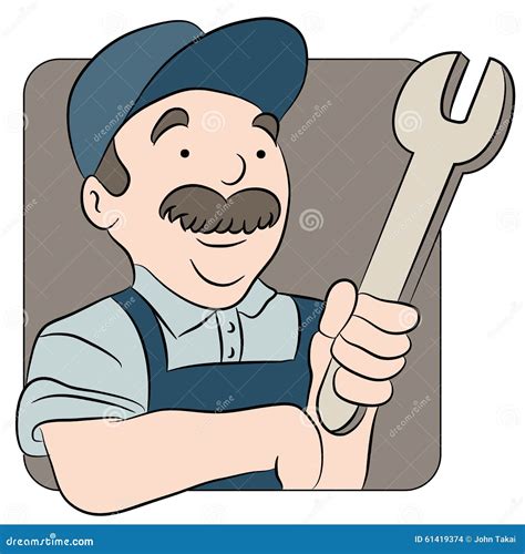 repairman cartoon stock vector illustration  collar