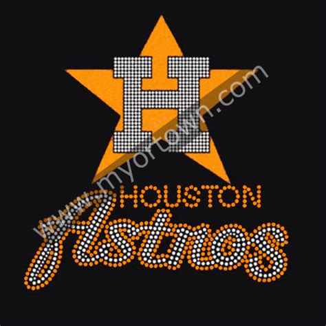 Hot Sales Houston Astros Rhinestone Glitter Transfer Iron On Hotfix Bling