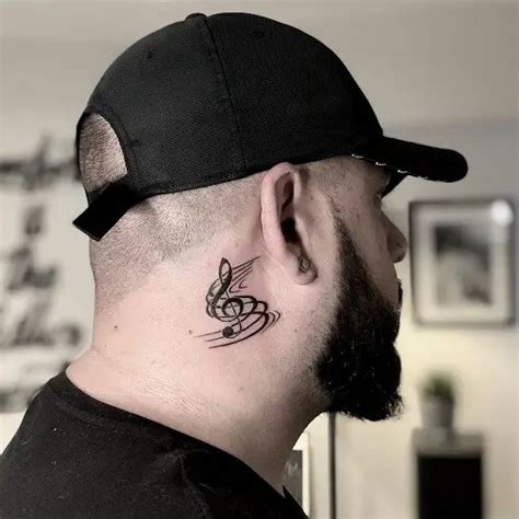 Music Notes Tattoos Behind The Ear