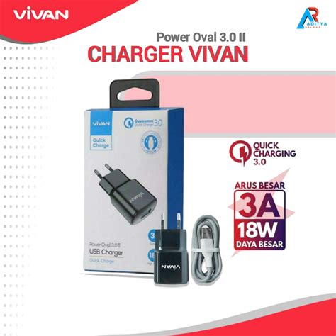 Jual VIVAN Power Oval 3 0 II Charger With Type C Quick Charging 18W