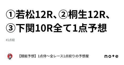 ⚔️①若松12r、②桐生12r、③下関10r⚔️全て1点予想⚔️｜【競艇予想】⚔️1点侍⚔️1点絞りで回収率は280越