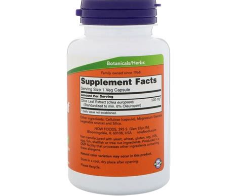 Now Foods Olive Leaf Extract 500 Mg 60 Rostlinných Kapslí