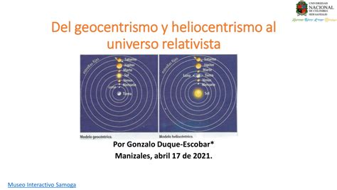 Pdf Del Geocentrismo Y Heliocentrismo Al Universo Relativista