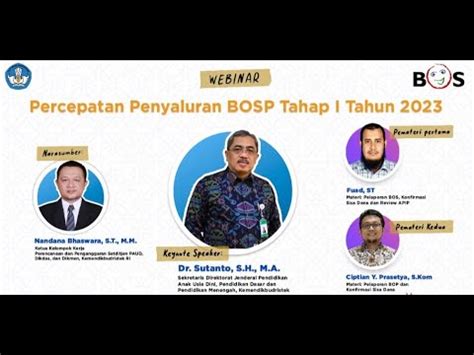 LIVE NOW Percepatan Penyaluran BOSP Tahap I Tahun 2023 YouTube