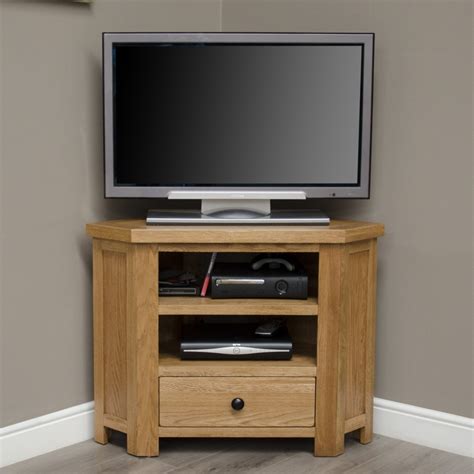rustic solid oak corner television cabinet   oak