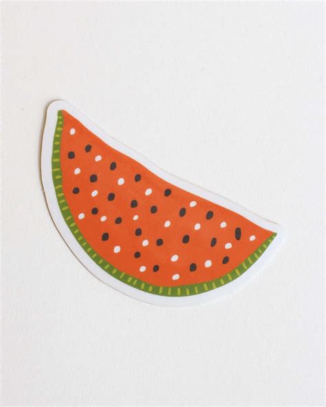 Watermelon Sticker Fruit Stickers Cute Stickers Transparent Etsy