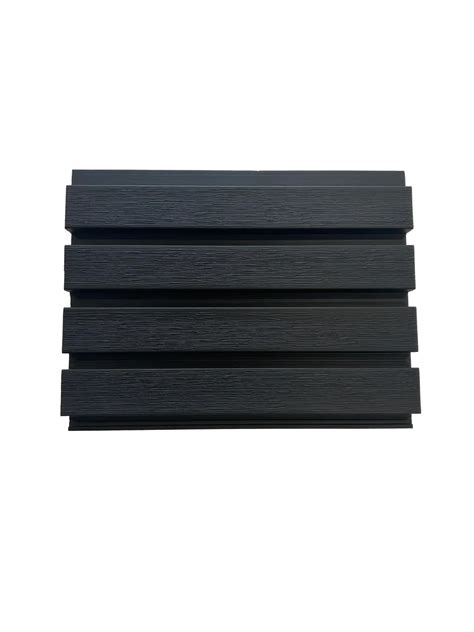 Black Slatted Composite Cladding 3 6m Deck Grass