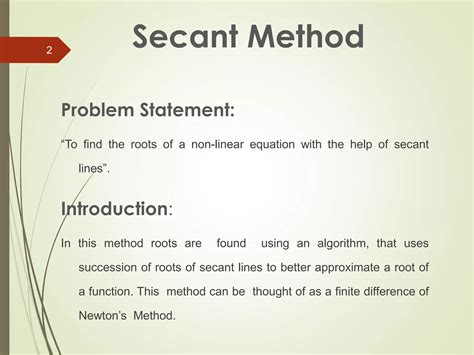 Secant Method | PPT