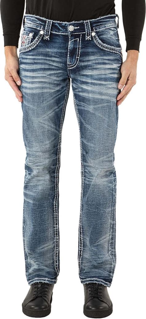 Rock Revival Mens Benjey J201R Straight Jeans Color Medium Blue