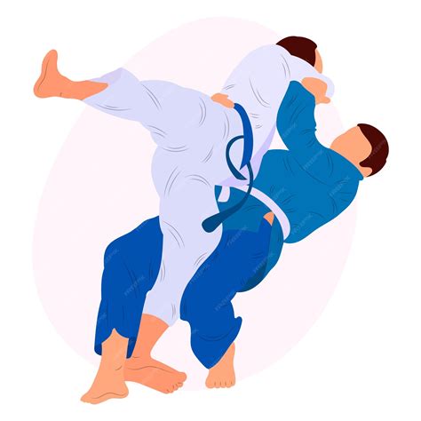 Premium Vector | Athlete judoist judoka fighter in a duel fight match ...