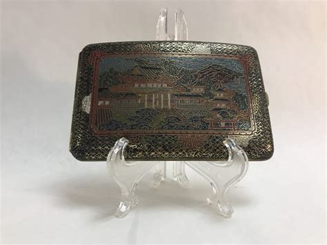 Sterling Silver And Cloisonné Japanese Cigarette Case Branford