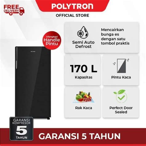 Jual Lemari Es Polytron Pra Dmy Kulkas Pintu Polytron Liter