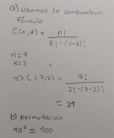 Solved A De cuántas formas pueden mezclarse los siete colo algebra