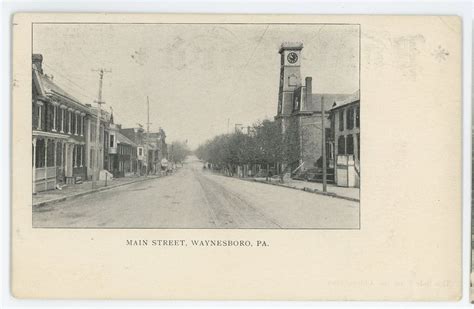 Early! Main Street St View WAYNESBORO PA Vintage Franklin County ...