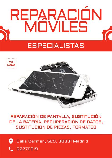 Reparación móviles plantilla personalizable Reparación Moviles