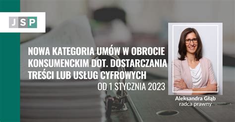 Nowa kategoria umów w obrocie konsumenckim dot dostarczania treści lub