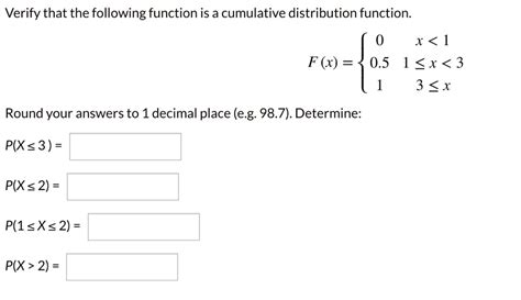 Solved Verify That The Following Function Is A Cumulative Distribution