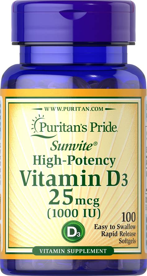 Puritan S Pride Vitamin D Mcg Iu Softgels