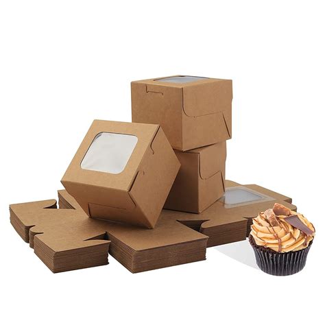 Kraft Paper Bakery Boxes 25 Piece Single Pastry Box 3 Inch Packaging