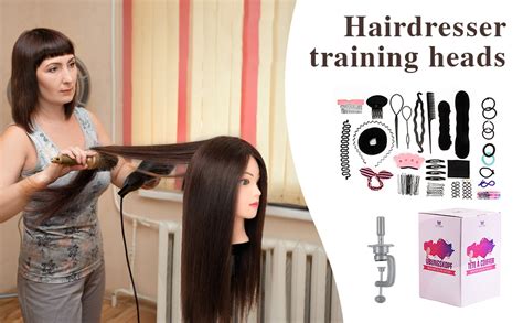 Neverland Hairdressing Head Real Hair Training Head Inch