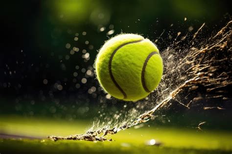 Premium Ai Image Capturing Tennis Ball Contact Generative Ai