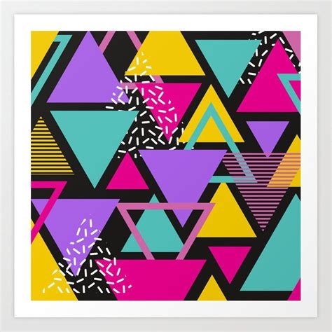 Memphis Triangles Art Print By Find A T Now X Small Arte