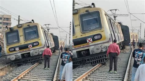 Kharkopar Three Coaches Of Mumbai Local Train Derail At Kharkopar