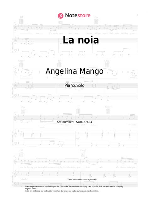 La Noia Piano Sheet Music Angelina Mango In Note Store Piano Solo