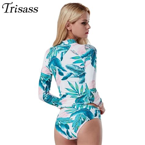 Trisass 2021 New Long Sleeve Women Bikini Set Bandage Bikini Zipper